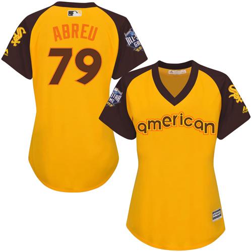 Chicago White Sox #79 Jose Abreu Gold 2016 All-Star American League Women's Stitched Jersey Womens
