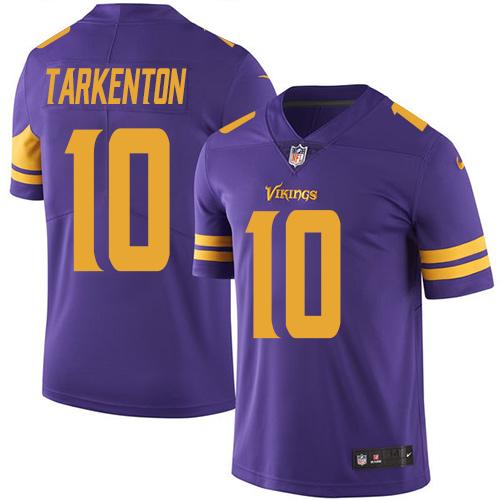 Vikings #10 Fran Tarkenton Purple Men's Stitched Limited Rush Jersey