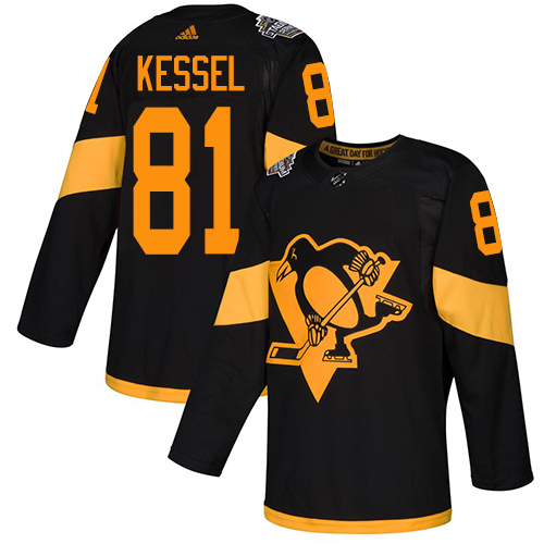 Adidas Pittsburgh Penguins #81 Phil Kessel Black Authentic 2019 Stadium Series Stitched Youth Jersey Youth
