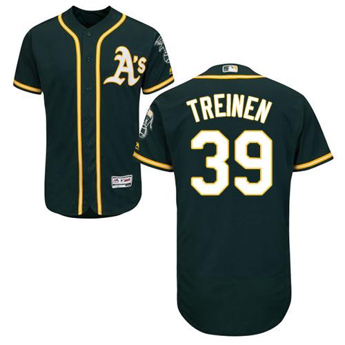 Oakland Athletics #39 Blake Treinen Green Flexbase Authentic Collection Stitched Jersey Men's