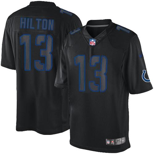 Colts #13 T.Y. Hilton Black Men's Stitched Impact Limited Jersey