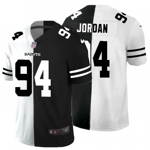 New Orleans New Orleans Saints #94 Cameron Jordan Men's Black V White Peace Split Vapor Untouchable Limited Jersey Men's