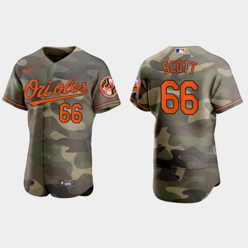 Baltimore Baltimore Orioles #66 Tanner Scott Men's 2021 Armed Forces Day Authentic Jersey -Camo Men's