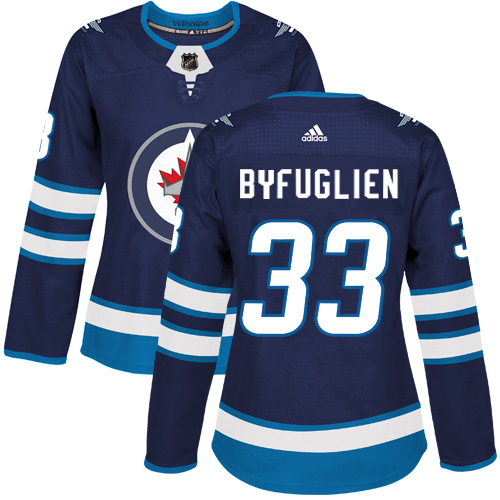 Adidas Winnipeg Jets #33 Dustin Byfuglien Navy Blue Home Authentic Women's Stitched Jersey Womens