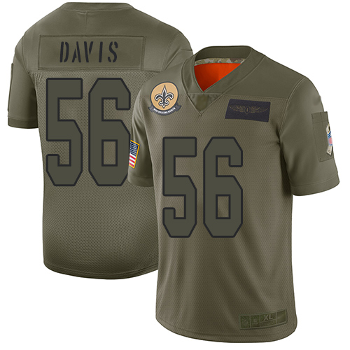 New Orleans Saints #56 DeMario Davis Camo Men's Stitched Limited 2019 Salute To Service Jersey Men's