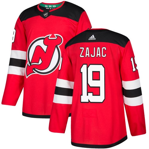 Adidas New Jersey Devils #19 Travis Zajac Red Home Authentic Stitched Jersey Men's