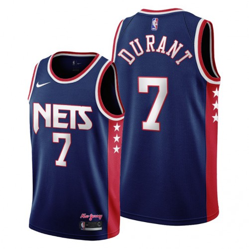 Brooklyn Brooklyn Nets #7 Kevin Durant Womens 2021-22 City Edition Throwback 90s Wordmark Navy Jersey Womens