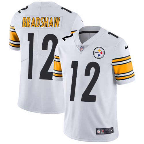 Steelers #12 Terry Bradshaw White Men's Stitched Vapor Untouchable Limited Jersey