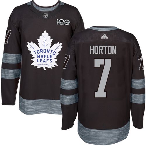 Adidas Maple Toronto Maple Leafs #7 Tim Horton Black 1917-2017 100th Anniversary Stitched Jersey Men's
