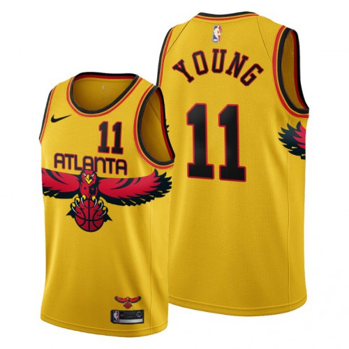 Atlanta Atlanta Hawks #11 Trae Young Youth 2021-22 City Edition Gold Jersey Youth
