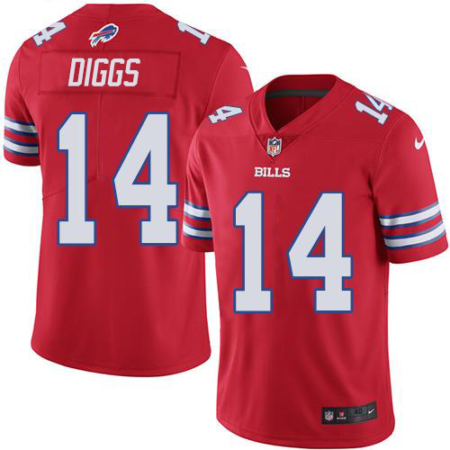 Bills #14 Stefon Diggs Red Men's Stitched Limited Rush Jersey