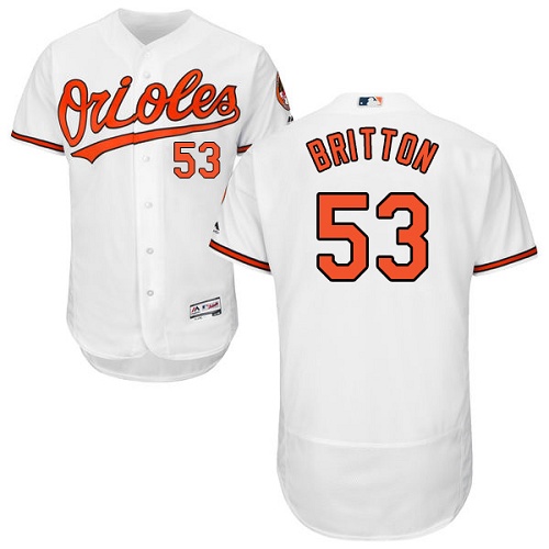 Baltimore Orioles #53 Zach Britton White Flexbase Authentic Collection Stitched Jersey Men's
