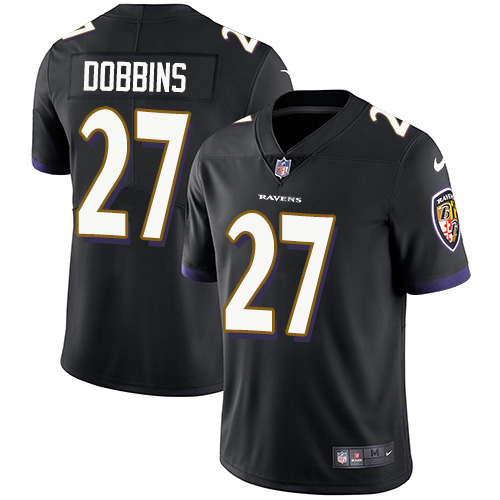Baltimore Ravens #27 J.K. Dobbins Black Alternate Youth Stitched Vapor Untouchable Limited Jersey Youth