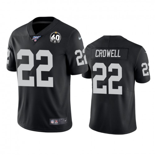 Las Vegas Raiders #22 Isaiah Crowell Black 60th Anniversary Vapor Limited Stitched 100th Season Jersey Men's