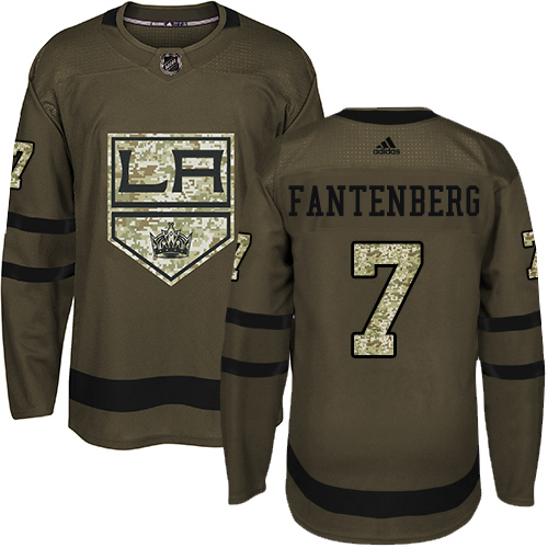 Adidas Los Angeles Kings #7 Oscar Fantenberg Green Salute to Service Stitched Jersey Men's