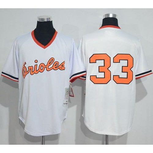 Mitchell And Ness 1985 Baltimore Orioles #33 Eddie Murray White Throwback Stitched Jersey Men's