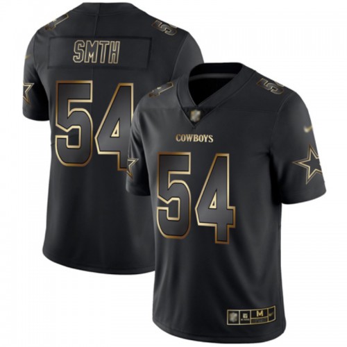 Dallas Cowboys #54 Jaylon Smith Black/Gold Men's Stitched Vapor Untouchable Limited Jersey Men's