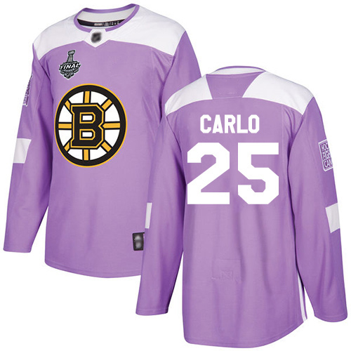Adidas Boston Bruins #25 Brandon Carlo Purple Authentic Fights Cancer Stanley Cup Final Bound Stitched Jersey Men's