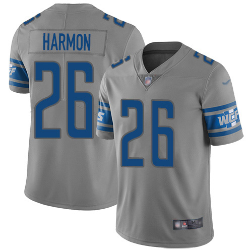 Detroit Lions #26 Duron Harmon Gray Men's Stitched Limited Inverted Legend Jersey Men's