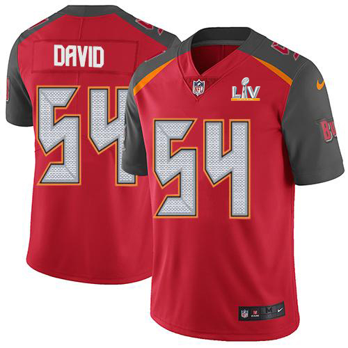 Buccaneers #54 Lavonte David Red Team Color Men's Super Bowl LV Bound Stitched Vapor Untouchable Limited Jersey