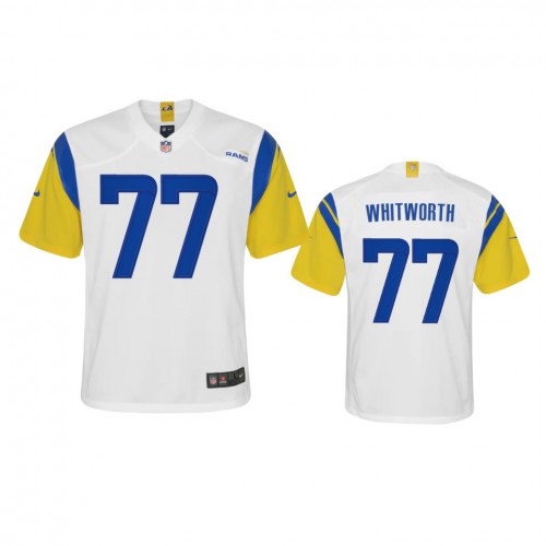 Los Angeles Los Angeles Rams #77 Andrew Whitworth Youth Alternate Game Jersey - White Youth