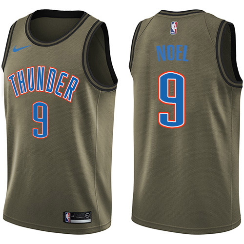 Oklahoma City Thunder #9 Nerlens Noel Green Swingman Salute to Service Jersey Mens
