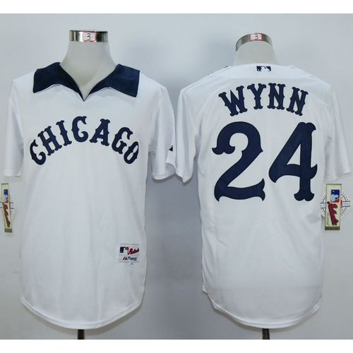 Chicago White Sox #24 Early Wynn White 1976 Turn Back The Clock Stitched Jersey Men's