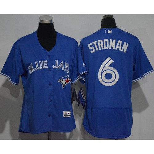 Toronto Blue Jays #6 Marcus Stroman Blue Flexbase Authentic Women's Stitched Jersey Womens