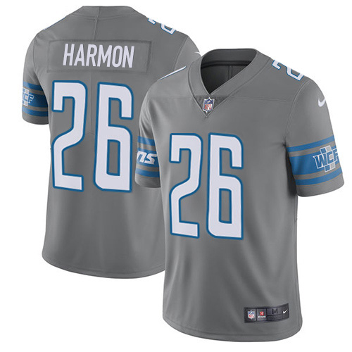Detroit Lions #26 Duron Harmon Gray Men's Stitched Limited Rush Jersey Men's