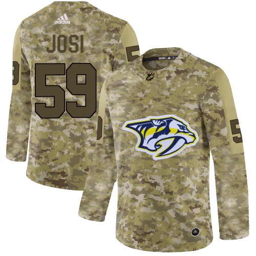 Adidas Nashville Predators #59 Roman Josi Camo Authentic Stitched Jersey Men's