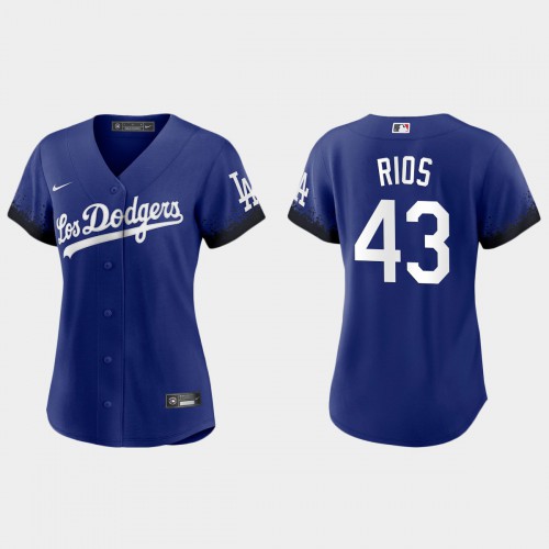 Los Angeles Los Angeles Dodgers #43 Edwin Rios Women's 2021 City Connect Jersey Royal Womens