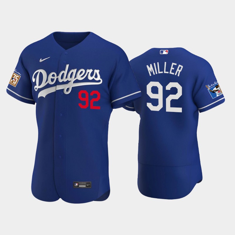 Los Angeles Dodgers #92 Bobby Miller Men's Jackie Robinson 75th Anniversary Authentic Jersey - Royal