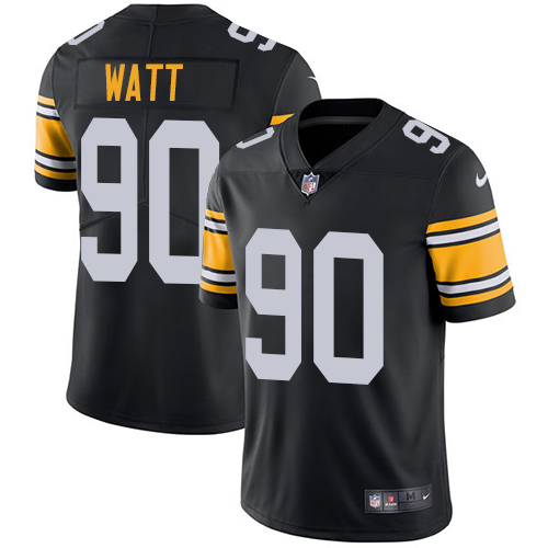 Steelers #90 T. J. Watt Black Alternate Men's Stitched Vapor Untouchable Limited Jersey
