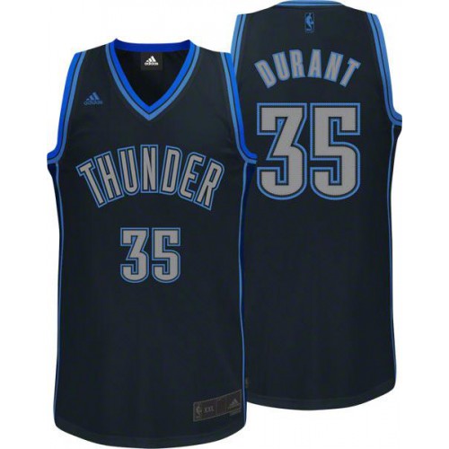 Oklahoma City Thunder #35 Kevin Durant Black Graystone Fashion Stitched Jersey Mens