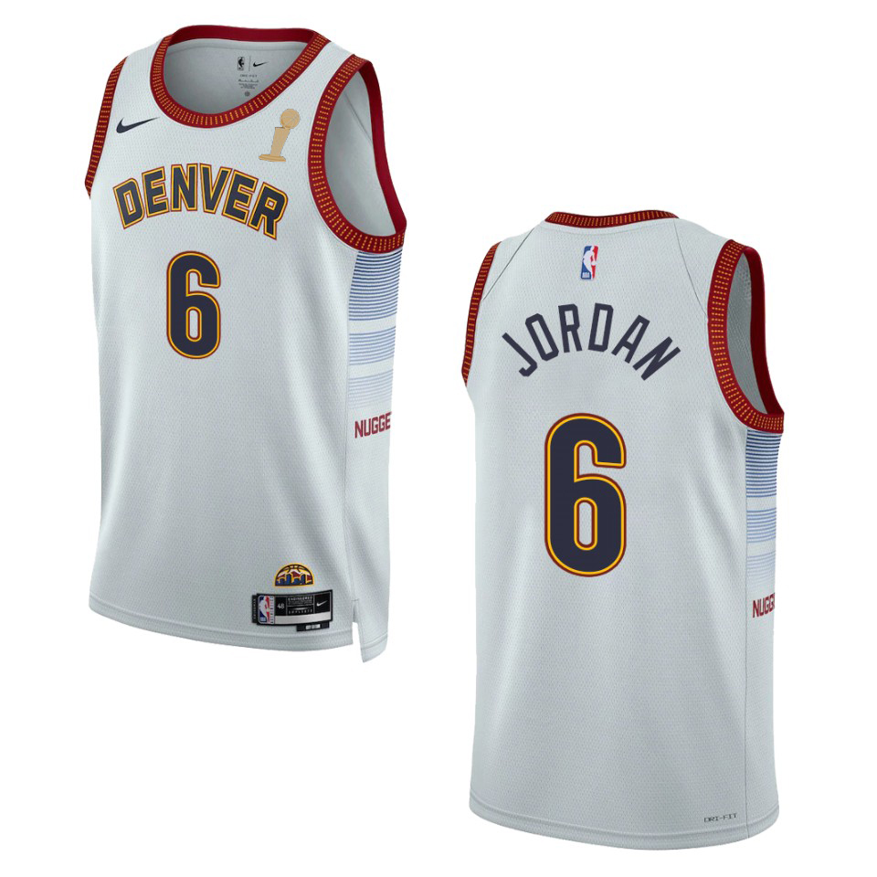 Denver Nuggets #6 DeAndre Jordan Unisex Silver 2023 Finals Champions Swingman Jersey - City Edition