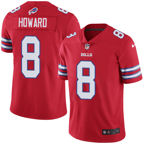 Buffalo Buffalo Bills #8 O. J. Howard Red Men's Stitched Limited Rush Jersey Men's