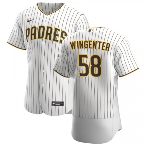 San Diego San Diego Padres #58 Trey Wingenter Men's White Brown Home 2020 Authentic Player Jersey Men's