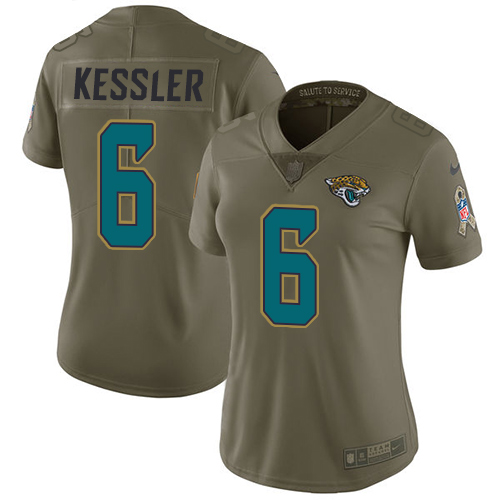 Jacksonville Jaguars #6 Cody Kessler Olive Women's Stitched Limited 2017 Salute to Service Jersey Womens