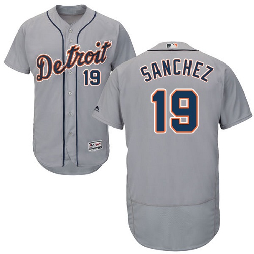 Detroit Tigers #19 Anibal Sanchez Grey Flexbase Authentic Collection Stitched Jersey Men's