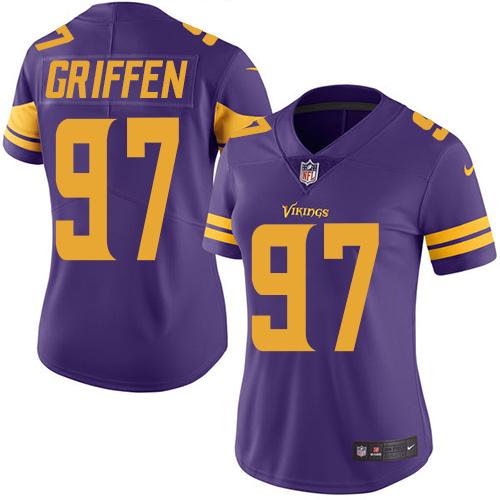 Minnesota Vikings #97 Everson Griffen Purple Women's Stitched Limited Rush Jersey Womens
