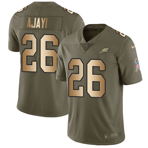 Philadelphia Eagles #26 Jay Ajayi Olive/Gold Men's Stitched Limited 2017 Salute To Service Jersey Men's