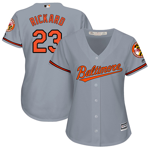 Baltimore Orioles #23 Joey Rickard Grey Road Women's Stitched Jersey Womens