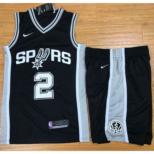 San Antonio Spurs #2 Kawhi Leonard Black A Set Swingman Icon Edition Jersey Mens