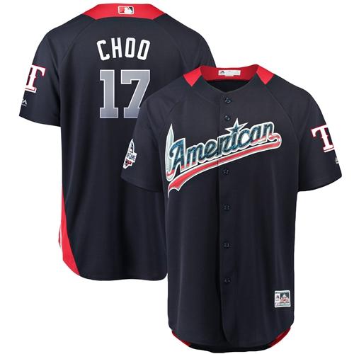 Texas Rangers #17 Shin-Soo Choo Navy Blue 2018 All-Star American League Stitched Jersey Men's