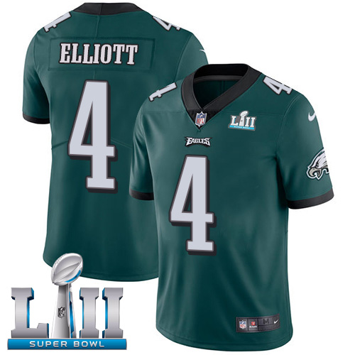 Philadelphia Eagles #4 Jake Elliott Midnight Green Team Color Super Bowl LII Men's Stitched Vapor Untouchable Limited Jersey Men's