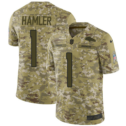 Broncos #1 KJ Hamler Camo Youth Stitched Limited 2018 Salute To Service Jersey