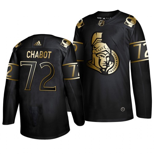 Adidas Ottawa Senators #72 Thomas Chabot Men's 2019 Black Golden Edition Authentic Stitched Jersey Men's