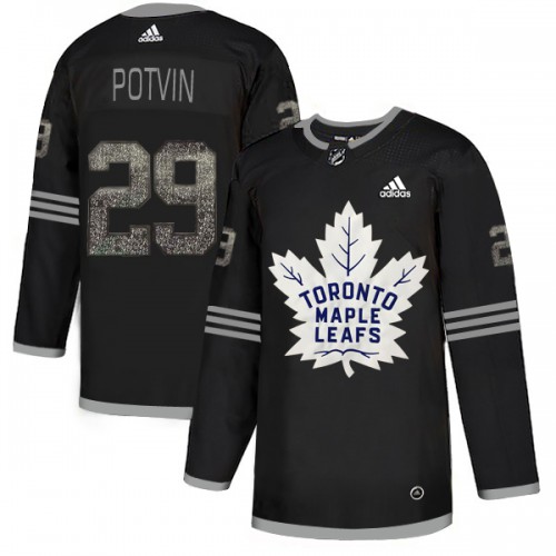 Adidas Maple Toronto Maple Leafs #29 Felix Potvin Black Authentic Classic Stitched Jersey Men's