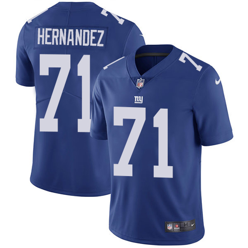 New York Giants #71 Will Hernandez Royal Blue Team Color Men's Stitched Vapor Untouchable Limited Jersey Men's
