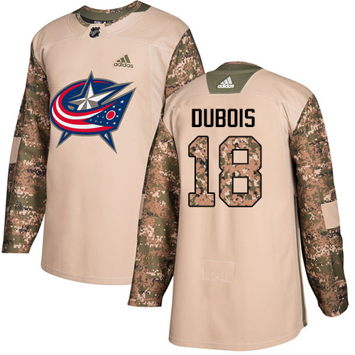 Adidas Columbus Blue Jackets #18 Pierre-Luc Dubois Camo Authentic 2017 Veterans Day Stitched Youth Jersey Youth